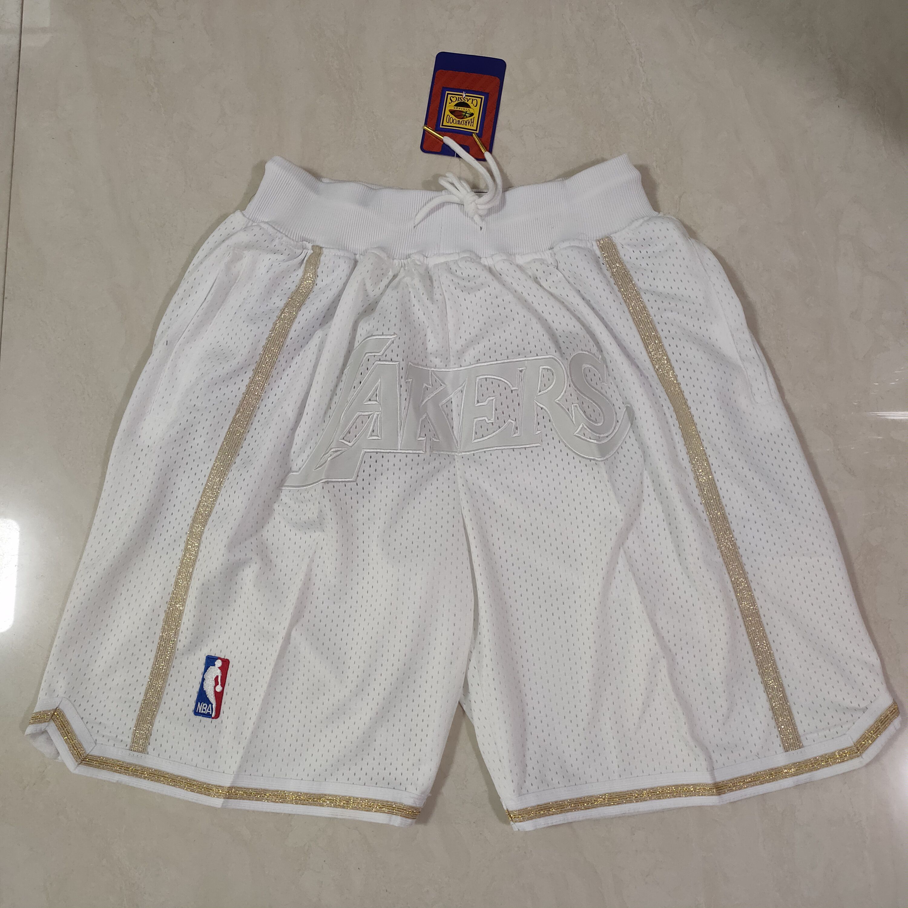 Men NBA 2021 Los Angeles Lakers MVP White Shorts->los angeles lakers->NBA Jersey
